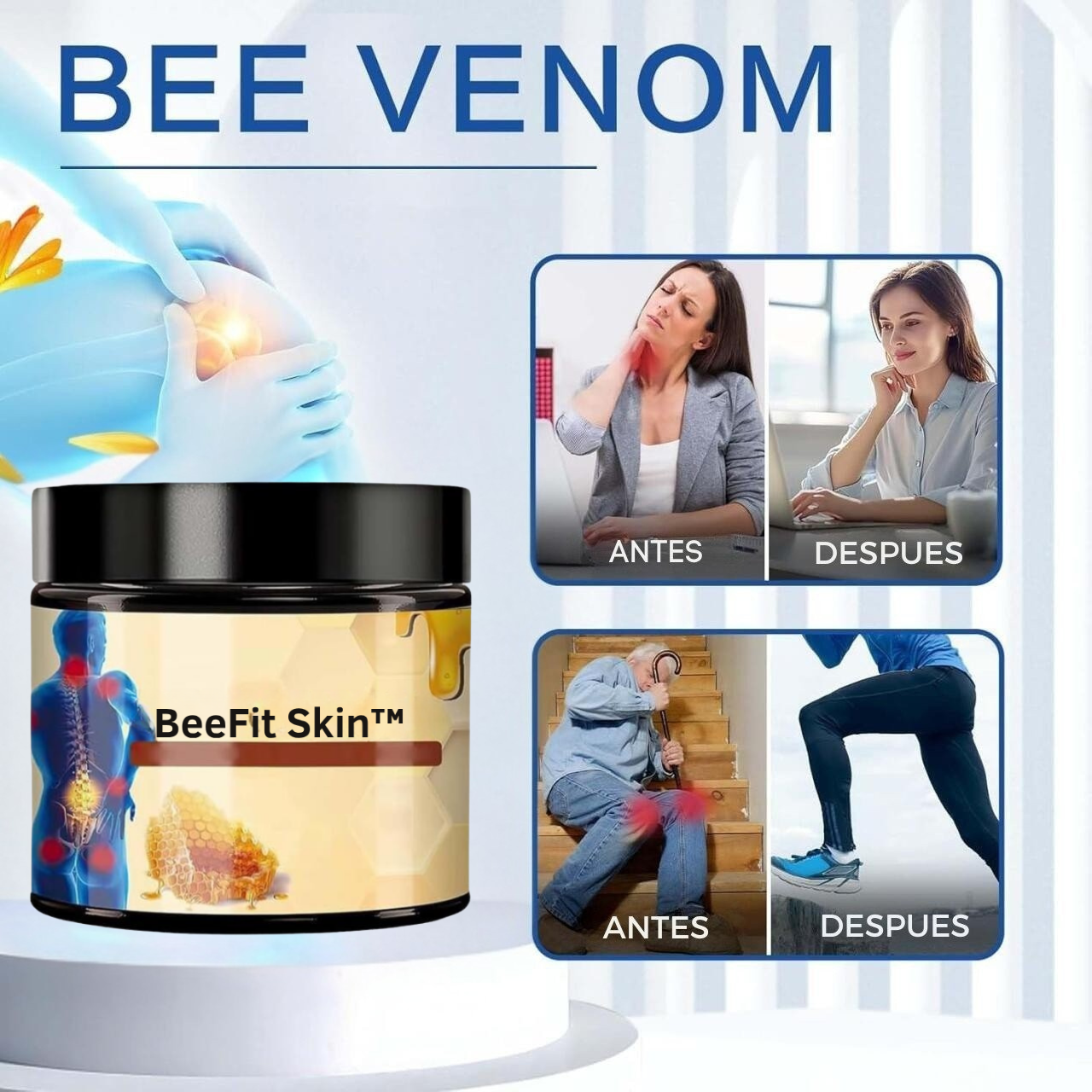 BeeFit Skin™ Crema con Veneno de Abeja Mejora tu Piel y Alivia el dolor en Articulaciones