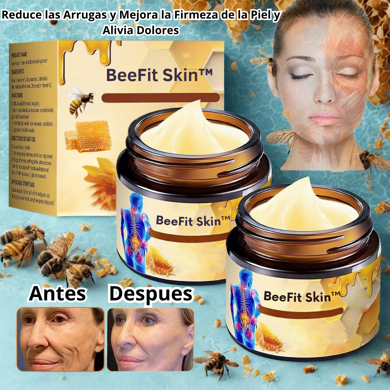 BeeFit Skin™ Crema con Veneno de Abeja Mejora tu Piel y Alivia el dolor en Articulaciones