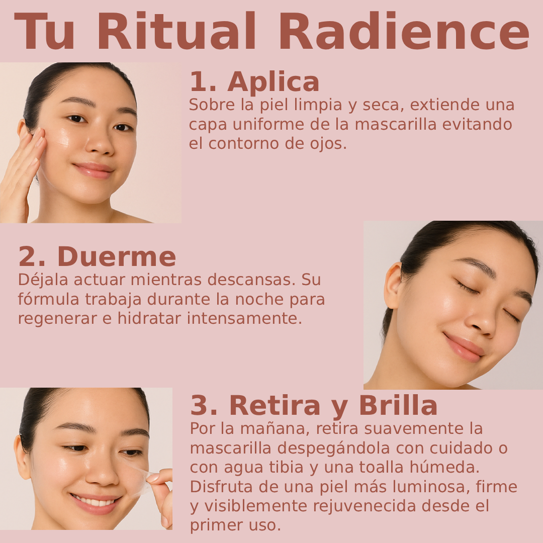 “Tu momento de Belleza, tu ritual”  Radience™ Mascarilla de Colágeno Luminoso.